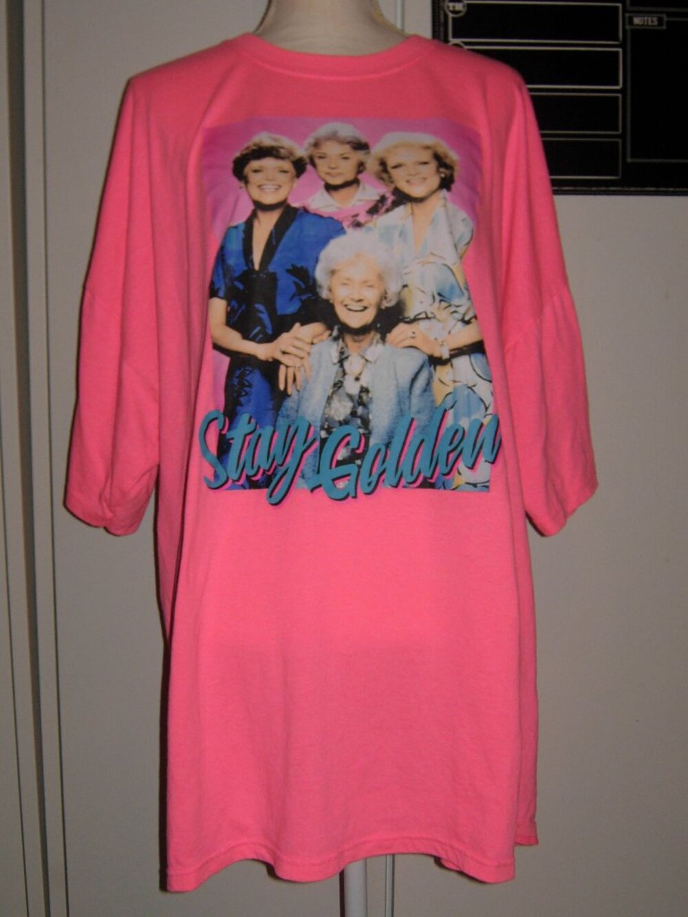 Neon Pink The Golden Girls Stay Golden T-Shirt 3X